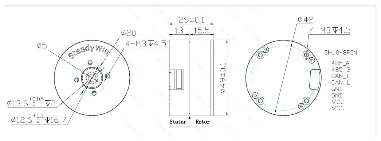 Motor DC Brushless DD5010 com  - Direct Drive Servo Motor Robotics avaliação e preço